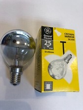 GENERAL ELECTRIC CROWN MIRROR SILVER E14 45mm 25W TROPFEN LAMPE DIMMBAR !!!