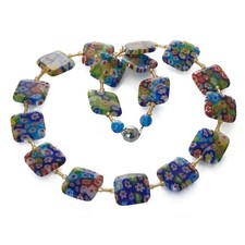 Millefiori Glas Perlen Kette