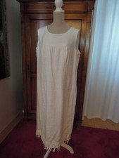 ELÉGANCE PARIS Leinenkleid 44/46 Weiß wadenlang midi Maße imAngebot