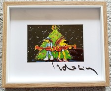 Gerahmte Weihnachtspostkarte UNICEF Udo Lindenberg original signiert