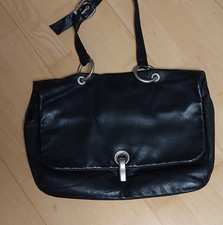 Shultertasche leder schwarz - leder,