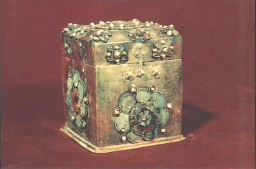 Gold etui intarsien körbe mit - etui,
