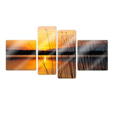 Glas Glasbild Sonnenuntergang