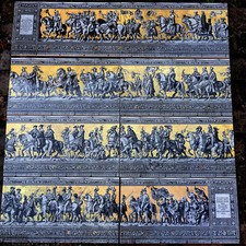 Fliesenbild, keramisches Wandbild "Fürstenzug" 8 oder 16 Fliesen, handdekoriert