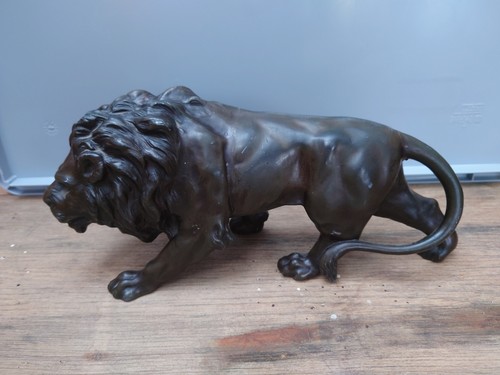 Löwe figur zinkguss bronziert - figur,