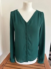 Grüne petrol Vero Moda Langarmbluse Bluse langarm Muster Netz hinten in Gr XS 34