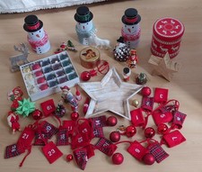  Weihnachten Paket Kugeln rot Deko Adventskalender Filz Keks Dosen Schneemänner 