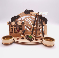 Teelichthalter "Backstübchen Weihnachtsmarkt"  mit kleiner Pyramide 