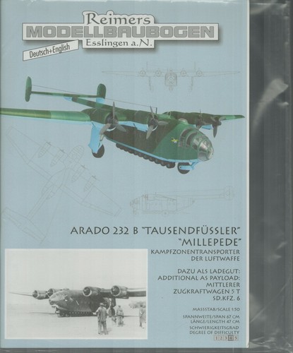 Kartonmodell arado 232 - arado, b