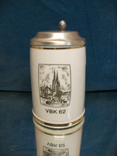 Bierkrug mit Zinndeckel Stadt