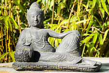  Buddha liegend  Indonesien Lavastein Skulptur Statue Feng Shui Garten Deko