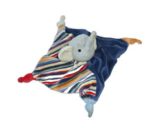 Elefant blau & grau Rasselkopf