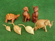 Holz Tiere Affe Delfin Elefant