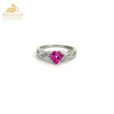 Herz-Ring 10 Kt Gold Diamant &