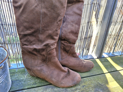 Damenstiefel velour braun - damenstiefel,