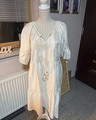Kleid tunika boho ibiza beige - tunika,