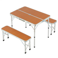 Campingtisch Klappbar Klapptisch mit 2 Sitzbänken Gartenbank Bank Sitzgruppe