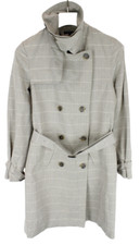 Tommy Hilfiger Mantel Damen M Leinen Mischung Zweireihig Gefüttert mit Gürtel