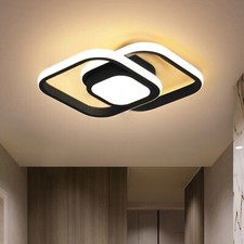 LED Deckenleuchte 24W Schwarz Quadratisch Deckenlampe 4000K Neutralweiß 32CM