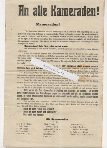 Flugblatt freikorps 1919 - freikorps,
