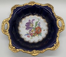 Schumann Arzberg kobaltblau XL blau Prunkschale Prunkteller Prunktablett Gold