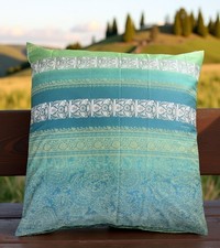 BASSETTI Kissenhülle MONREALE V1 Grün 80x80 z Bettwäsche KISSEN SATIN Neu Deko