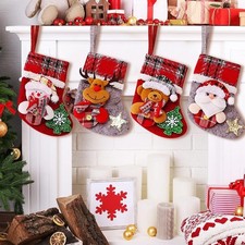 Weihnachtsstrumpf 4er Set Nikolausstrumpf Nikolausstiefel Advent Geschenk Deko