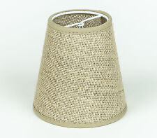 Lampenschirm Jute Grob  Aufsteck Bauernhausstil E14 Klemmschirm Kronleuchter