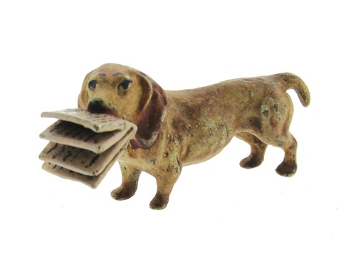 Miniatur bronze hund bringt - hund,