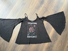 Killstar Pulli Trompetenärmel Spitze Gothic Neu M 