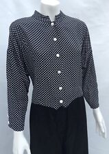 True Vintage Bluse 80er Jahre Gr. 42 SHE Rockabilly Polka Dots Topp!!!