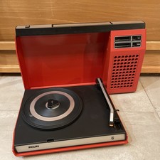 Philips 423 Tragbarer Koffer Plattenspieler 70er Vintage Optisch Gut Defekt R24a