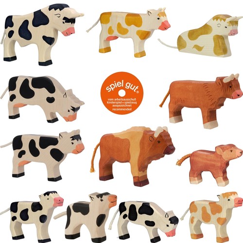 Holztiger stier kuh rind kalb - stier,