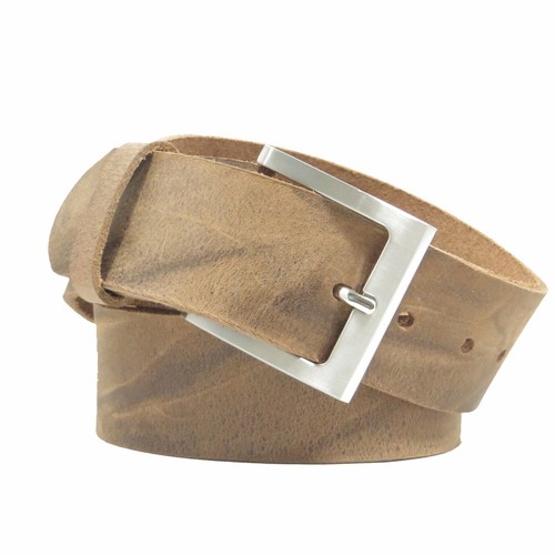 Ledergürtel breit natur - 4, cm