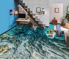 3D See Fisch C2173 Fußboden Wandbild Unentschied BildTapete Familie DE Amy