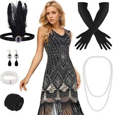 PLULON 1920er-Jahre-Flapper-Kleid. Brüllendes 20er Kostüm 20er-Jahre Accessoires