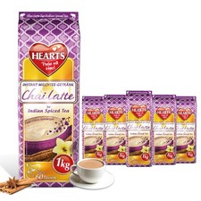 HEARTS Chai Latte Pulver 5 x 1kg  Instant Tee-Getränk Großpackung für ganze Fami