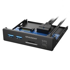 Front-Panel Kartenleser USB HUB 6-Port aus Metall in 3.5 Zoll PC Schacht