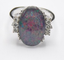 Weißgold opal dublette - weißgold,