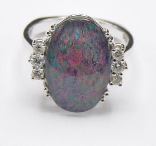 Weißgold opal dublette - opal,