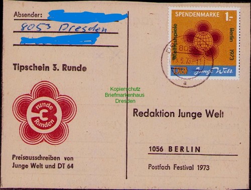 B25067 postkarte ddr 1973 - postkarte,