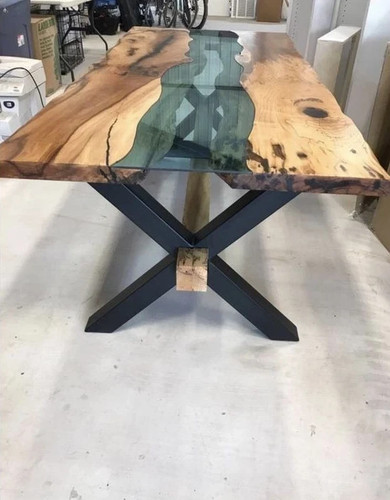 60x30 green epoxy river - epoxy, table