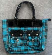 Damen Handtasche Schultertasche Totenkopf Nieten Goth Punk