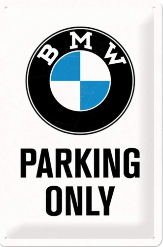 Bmw parking only - parking, white