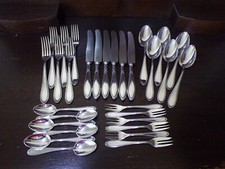 OKA Modell 119 Kreuzband Rose Tafelbesteck 6 Personen 30 Teile Silber 100er TOP