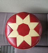 Großer Sitzhocker Hocker rund Pouf Sitzkissen Bodenkissen Fußhocker Kamelhocker