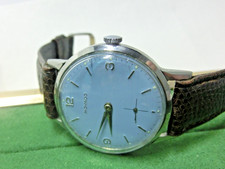 MOVADO mech. Herrenuhr in Stahl, Zifferblatt in bleu