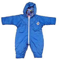 Adams Baby x Disney Schneeanzug blau komplett gefüttert selten Vintage Alter 3-6 Monate 