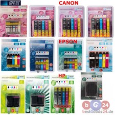 UNITED OFFICE Druckerpatronen Multipack für Canon,HP,EPSON Patronen Drucker Chip