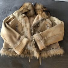 NIGEL PRESTON Lammfell  gewachsen Jacke  Pelz Indianer Western Fuchskragen